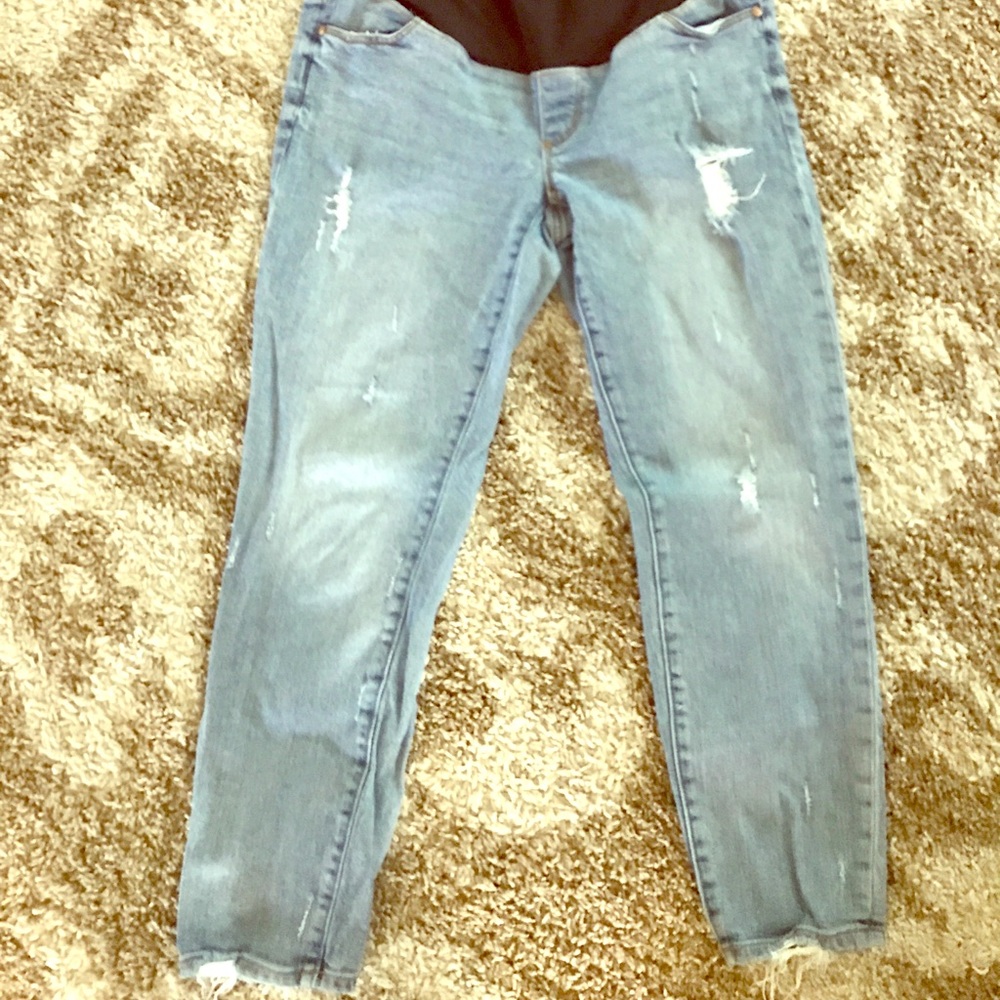 Cropped loft maternity jeans